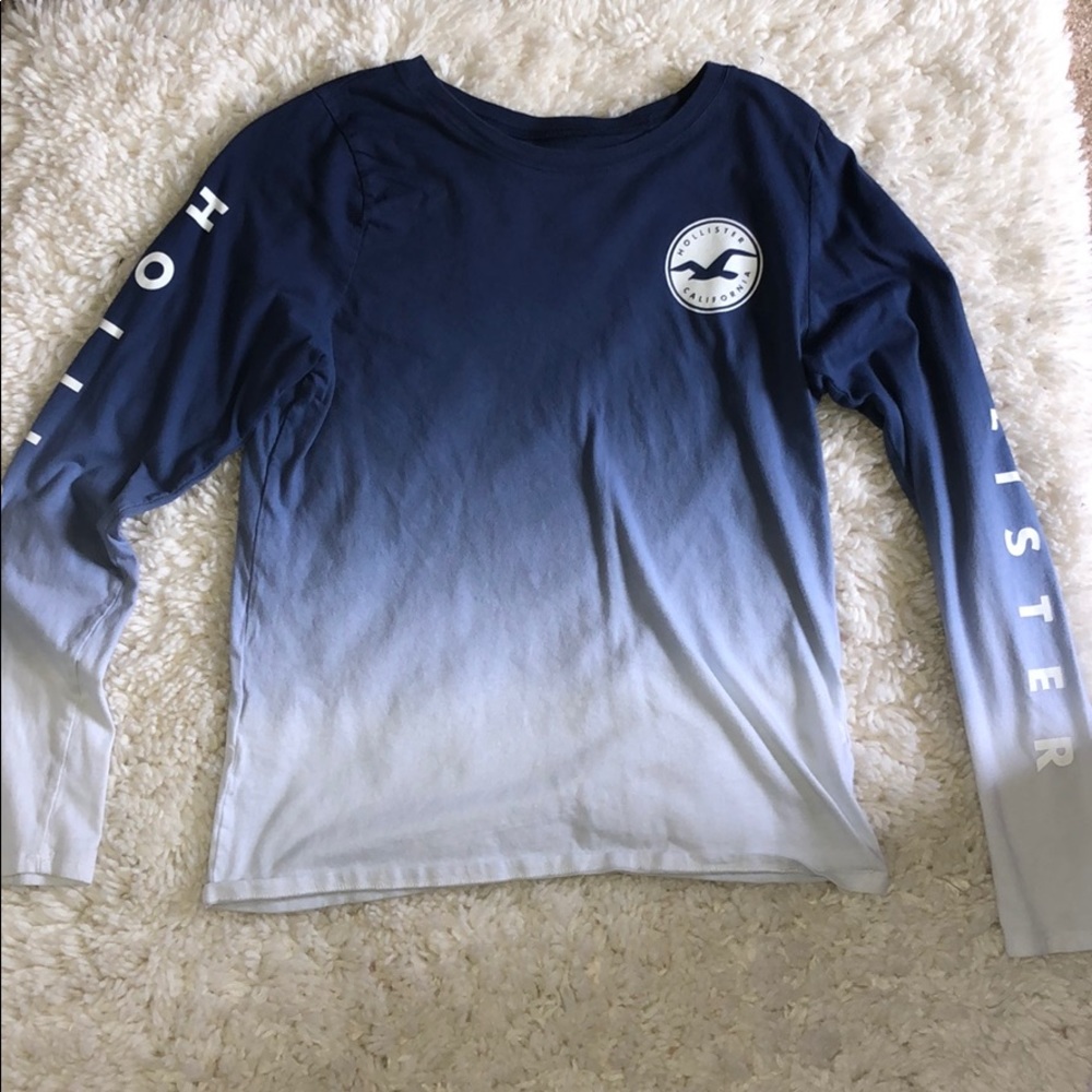 Hollister Blue & White Ombré Long Sleeve